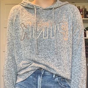 XS PINK long sleeved hooded tee